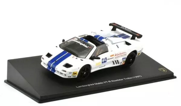 Мини-автомобиль Lamborghini Diablo LAMBORGHINI DIABLO ROADSTER TROFEO 1997 года с чехлом 1/43 VT-R [предмет] белый