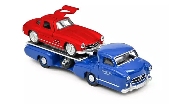 Мини-автомобиль NOREV Mercedes Benz Transporter Benz 300SL, набор 1/64 [предмет] синий
