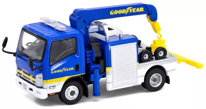 Мини-автомобиль Tiny City Isuzu N Series Tow Truck Good Year Литой мини-автомобиль Good Year 1/76 жёлтый