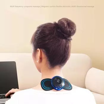 Mini Back Neck Shoulder Massager 8 Modes 19 Gears Electric Cervical Shoulder Body Massager Neck Massage Patch Muscle Pain Relief