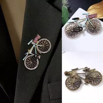 Мини-Банка Ретро Велосипед Брошь Булавка Для Женщин Бижутерия Украшения Подарок