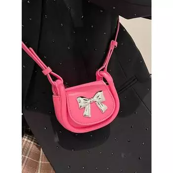 Мини-бантик-клапан Дизайн Женские сумки через плечо Весна Лето Девушки Розовая Милая Помада Сумка Модные Универсальные Милые Кошельки