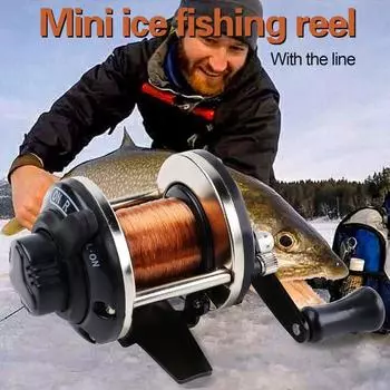 Мини-барабанная катушка для зимней рыбалки с передаточным числом 3,5:1, черная правая катушка, рыболовные снасти, катушка для зимней рыбалки чёрный