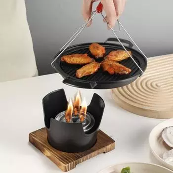 Мини-барбекю, духовка-гриль на спирту, японская, для одного человека, антипригарное покрытие для барбекю на открытом воздухе B