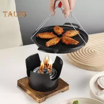 Мини-барбекю, спиртовая печь-гриль, японская одноместная духовка для приготовления пищи, антипригарная уличная плита для барбекю для кемпинга, пикника, многофункциональные инструменты для барбекю B