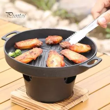 Мини-барбекю, спиртовая печь-гриль, японская одноместная духовка для приготовления пищи, антипригарная уличная плита для барбекю для кемпинга, пикника, многофункциональные инструменты для барбекю B