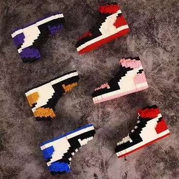 Мини-баскетбольные кроссовки, строительные блоки, кроссовки, модель кирпичей, игрушки, сделай сам, сборка, игрушки, подарки для мальчиков, детский рюкзак, сумка, подвеска красный