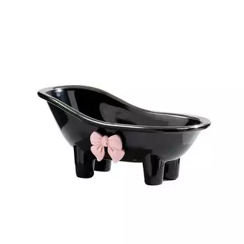 Mini Bathtub Soap Box Pink with Bow Tie Soap Box Bathroom Boxno Water Accumulationdrip Water and Fertilizer Soap Holder