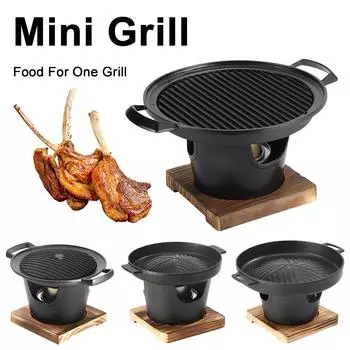 Mini BBQ Alcohol Stove Barbecue Grill Detachable Japanese Alcohol Stove Non-Stick Japanese Smokeless Alcohol Stove Hibachi Grill