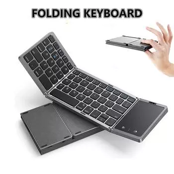 Мини-беспроводная Bluetooth-клавиатура Портативная складная клавиатура с сенсорной панелью для планшетов Windows Android IOS