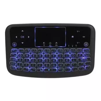 Мини беспроводная клавиатура 2,4 ГГц 4-цветная подсветка Air Mouse Touchpad клавиатура для Android TV Box Smart TV PC перезаряжаемая TV