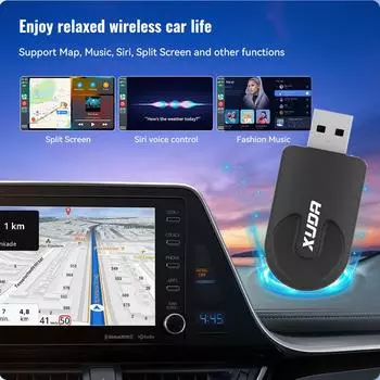Мини беспроводной адаптер Carplay Android Auto беспроводной смарт-ключ 2 в 1 для Volvo Benz Mg Kia Chery VW Mazda Cadillac MG Peugeot чёрный