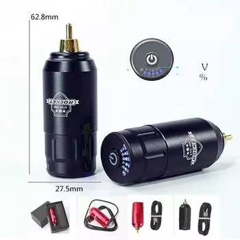 Мини-беспроводной аккумуляторный блок питания для татуировки, роторная ручка для татуировки, 1200 мАч 6.28*2.75cm серебряный