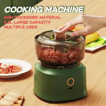Мини беспроводной электрический чеснокодавка двойного назначения чесночное пюре 350 мл кухонный измельчитель продуктов USB зарядка мясорубка овощерезка зелёный