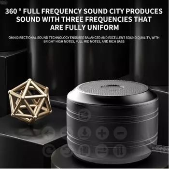 Мини-беспроводной Bluetooth-динамик, который можно носить с собой или повесить на сумку в качестве модного аксессуара, подходит для кемпинга на открытом воздухе серебряный