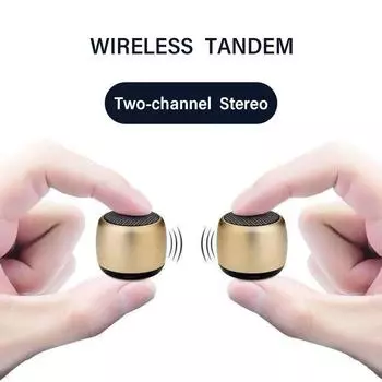 Мини-беспроводной Bluetooth-динамик, музыкальный сабвуфер, супер басовая стереоколонка для мобильного телефона, компьютера, музыки синий