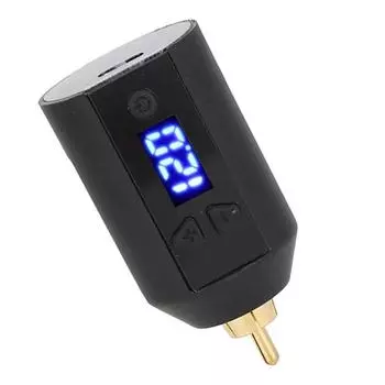 Мини-беспроводной источник питания для татуировки, аккумулятор 1500 мАч, 3-12 В, регулируемый цифровой дисплей, источник питания RCA/DC для ручки татуировки RCA