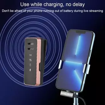 Мини-беспроводной петличный микрофон для мобильного телефона, всенаправленный петличный микрофон на 360 градусов с дисплеем белый/чёрный