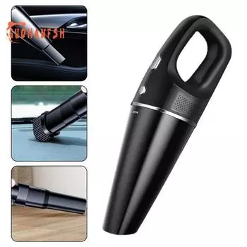 Мини беспроводной ручной автомобильный пылесос 20000PA сильный всасывающий перезаряжаемый портативный пылесос для удаления пыли чёрный
