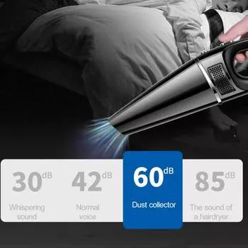 Мини беспроводной ручной автомобильный пылесос 20000PA сильный всасывающий перезаряжаемый портативный пылесос для удаления пыли чёрный