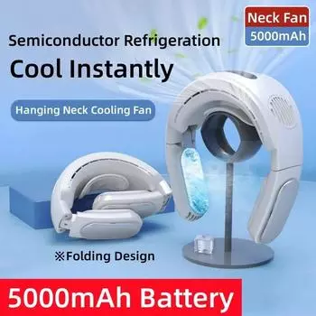 Мини-безлопастной вентилятор с подвесной шеей, безлистный вентилятор, перезаряжаемый вентилятор, бесшумные спортивные вентиляторы для дома, уличные портативные вентиляторы, вентилятор для кемпинга белый