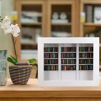 Мини-библиотека, книжная полка, успокаивающая тревогу, деревянный миниатюрный орнамент, избавляющий от стресса, избавляющий от беспокойства, подарки для друзей, кукольный домик
