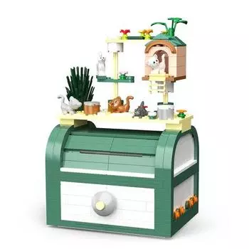 Mini Block Green Cat Box (00288LI)