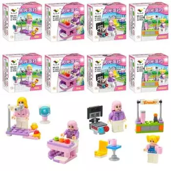 Мини-блок Joy & B Girl Party, 8 наборов, 4 вида x 2 разных цвета