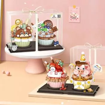 Мини-блоки LOZ, детские строительные кирпичи, игрушки для девочек, милая модель торта, подарок, домашний декор 1755 1756, без коробки