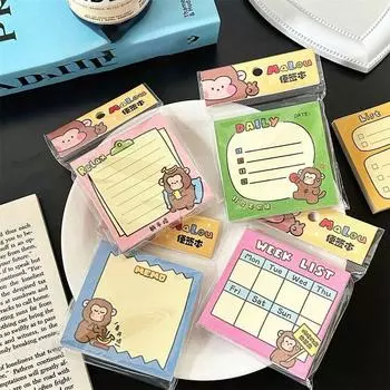 Мини-блокноты для заметок с мультяшными липкими записками Ins Monkey Notepad Daily Notes style 1