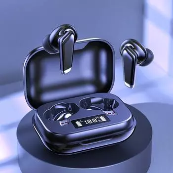 Мини Bluetooth 5,0 наушники со светодиодным дисплеем водонепроницаемые беспроводные наушники Hi-Fi стерео шумоподавление наушники гарнитуры сенсорное управление белый