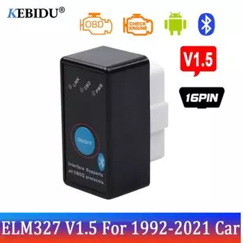 Мини Bluetooth ELM327 V1.5 OBD2 Автомобильный диагностический инструмент сканер Автоматическая диагностика Wi-Fi elm327 считыватель кодов для Android/Windows с переключателем