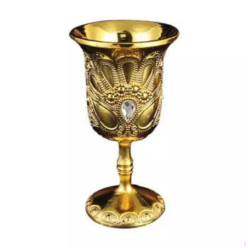 Мини-бокал, металлическая рюмка для ликера, подарочная посуда, винный бокал с тиснением для вечеринки в баре, юбилей 1 gold