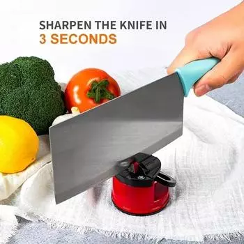Mini Bold Stone Knife Sharpener with Suction Base - Effortlessly Sharpens Most Blade Types, Portable and Compact Design XXL синий