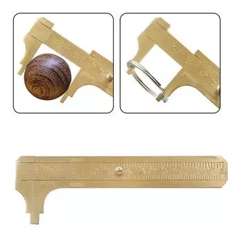 Мини-латунный раздвижной 100-миллиметровый штангенциркуль с двойной шкалой для измерения драгоценных камней и ювелирных компонентов, бусин