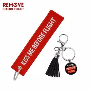 Мини-брелки «Поцелуй меня перед полетом перед полетом», 2 шт., брелоки для ключей One Size