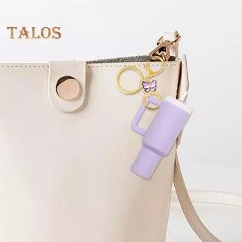 Мини-брелок для ключей с подвеской в виде чашки, школьные сумки, рюкзаки, брелок для ключей, многофункциональный держатель для ключей с застежкой-карабином, сумка для монет розовый