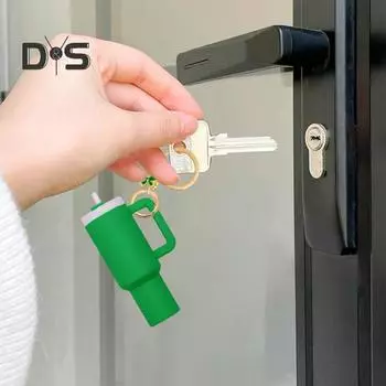 Мини-брелок для ключей с подвеской в виде чашки, школьные сумки, рюкзаки, брелок для ключей, многофункциональный держатель для ключей с застежкой-карабином, сумка для монет розовый