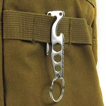 Мини-брелок EDC с шестерней, карманный шестигранный ключ, зажим для ремня, открывалка для пивных бутылок, брелок для ключей