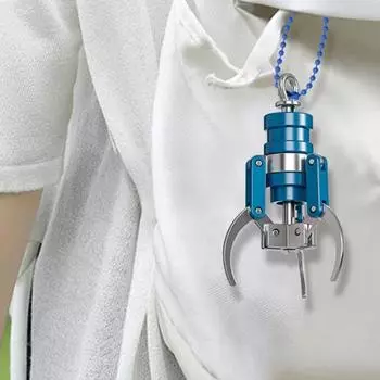 Мини-брелок-машинка с когтями, функциональная механическая игрушка-когти с выдвижной рукой, механическая стильная подвеска-рюкзак для геймеров, косплей золотистый