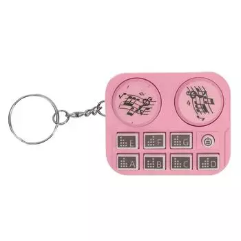 Мини-брелок с разноцветными огнями, проигрыватель дисков DJ, дизайн, автоматическое воспроизведение и режим самонажатия, портативный DJ розовый