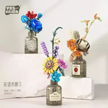 Mini Bricks Flower Building Sets, DIY Unique Decoration Home,Botanical Collection for Couples Women Wife for Valentine s Day