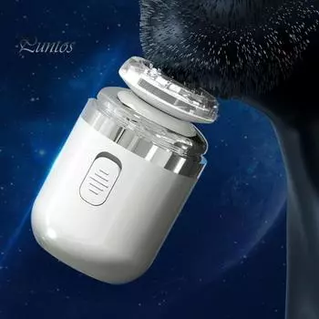 Мини-бритва Capsule 2-в-1 с электробритвой и триммером для носа, USB-зарядка, водонепроницаемый, для влажной и сухой бритья, портативный, для путешествий, для мужчин, для удаления волос на бороде чёрный