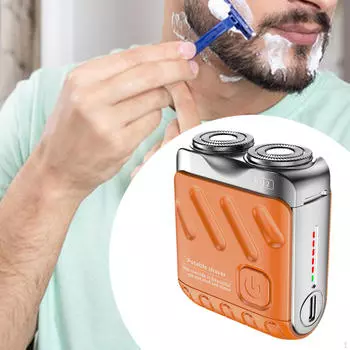 Мини-бритва, простая в использовании бритва для бороды, для путешествий, для дома и улицы оранжевый