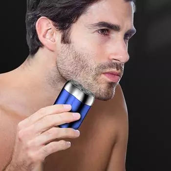 Мини-бритва с двумя головками и магнитным креплением Type-C, бесшумная моющаяся электробритва, портативная для мужчин и женщин зелёный