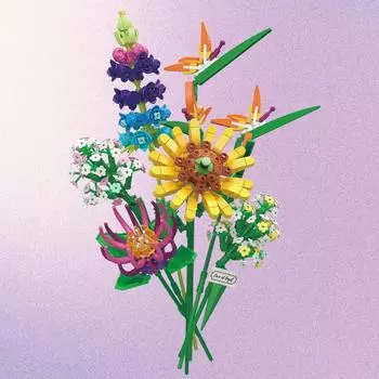 Мини-букет цветов 3D модель строительных блоков идеальный праздничный подарок для девочек или универсальное украшение детские игрушки With Box