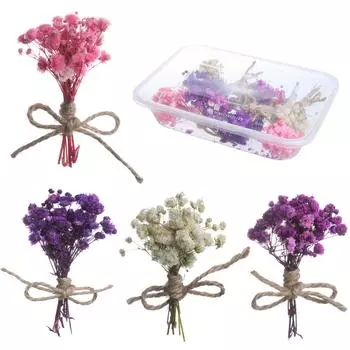 Мини-букеты цветов, букеты из сухоцветов и гипсофилы для поделок своими руками чёрный