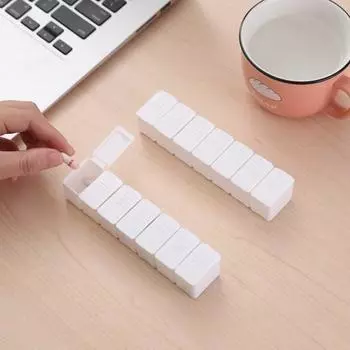 Мини бункерный контейнер компактный независимый чехол 7 сеток прямоугольные планшеты разделитель чехол бытовая техника белый