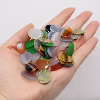 Мини-бусины из целебных кристаллов Рейки без отверстия, энергетические натуральные камни овальной формы, россыпью бусины для рождественских украшений своими руками, изготовления ювелирных изделий 1813 мм 1Pc/1813mm разноцветный