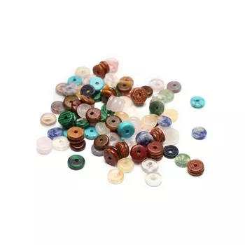 Мини-бусины из натурального камня с отверстием, плоские счеты в форме песчаника, драгоценные камни, свободные бусины для DIY, женские и мужские ювелирные аксессуары, ремесло 1,8x6 мм 10Pcs/1.8x6mm